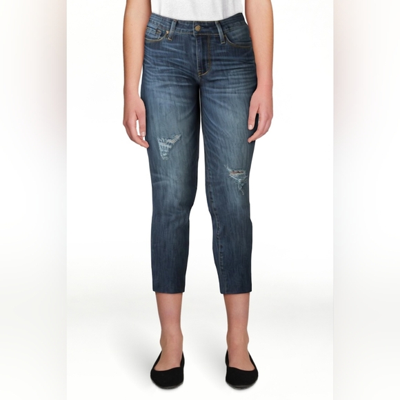 Levi's Signature Womens High Rise Slim Cropped Fit Stretch Denim Jeans Size 27 - Picture 3 of 16